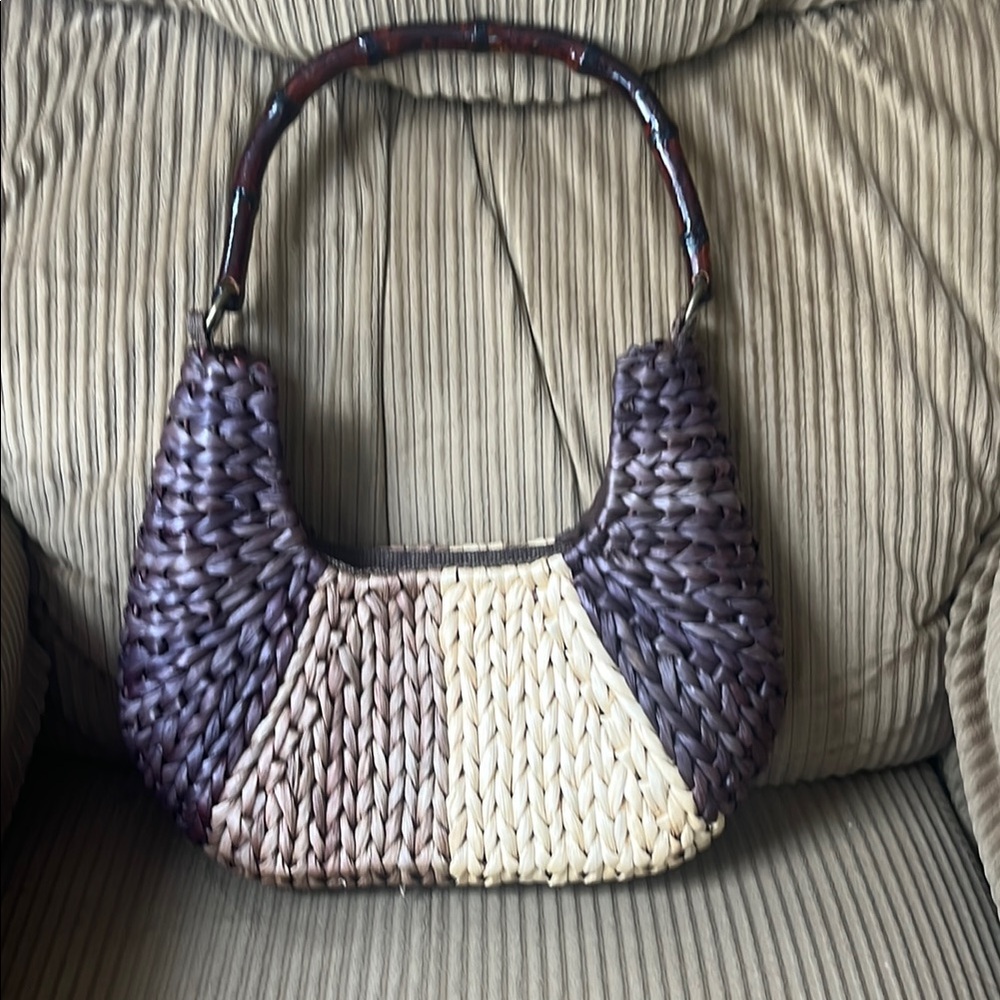 Atmosphere Brown, Tan and Cream Hobo Bag with Woven Texture